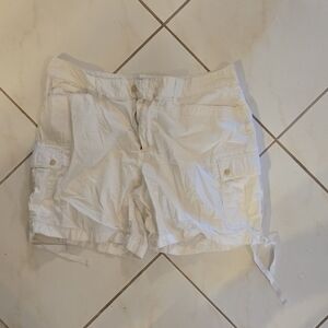 Ralph Lauren White Cargo Shorts with Adjustable Waist
